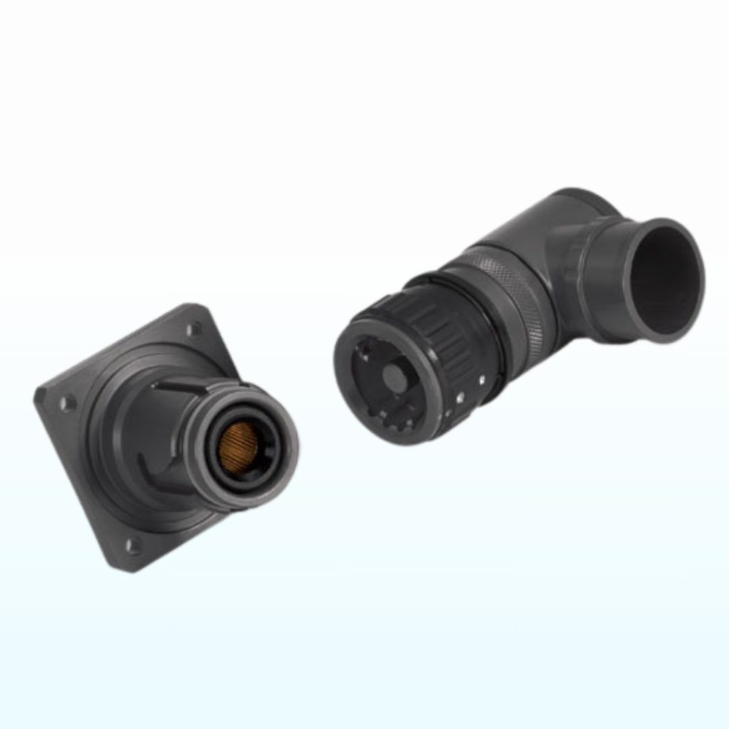The HBB is a high-power, quick-release, single-pole circular harsh-environment connector.