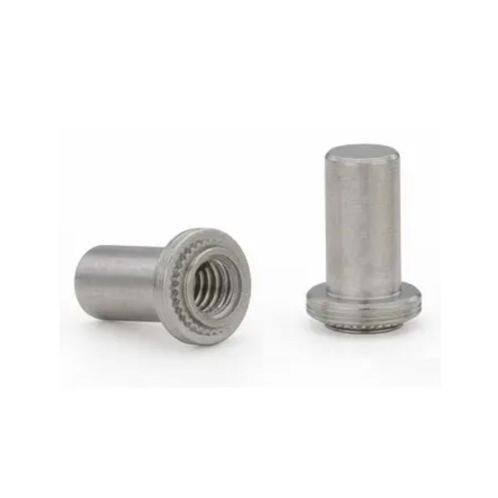 PEM self-clinching nuts and studs for permanent threads in thin metal sheets