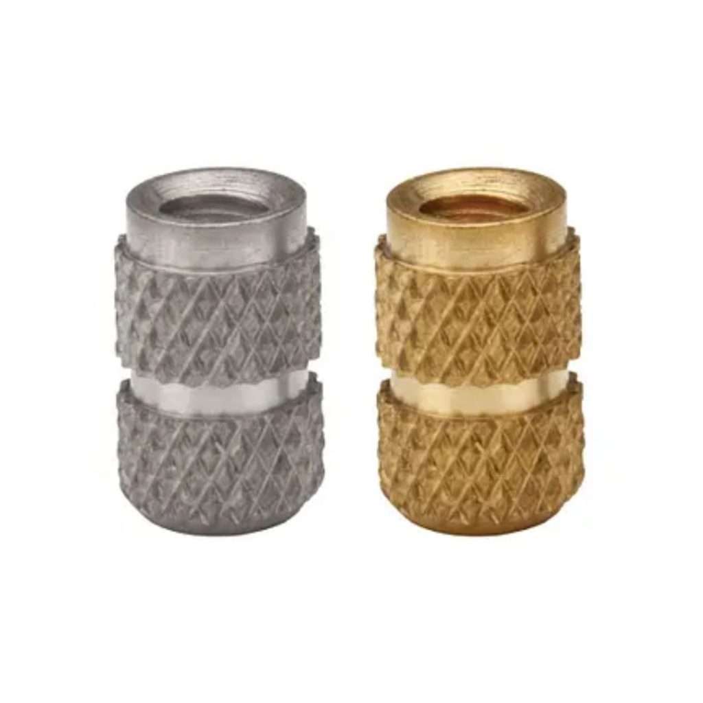 SI threaded metal inserts for strong threads in molded plastic components