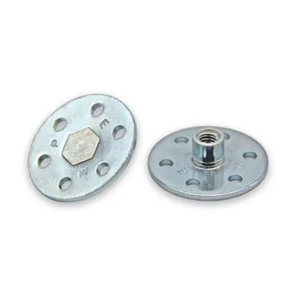 VariMount fasteners pre-mounted to base plates for adhesive-free installation