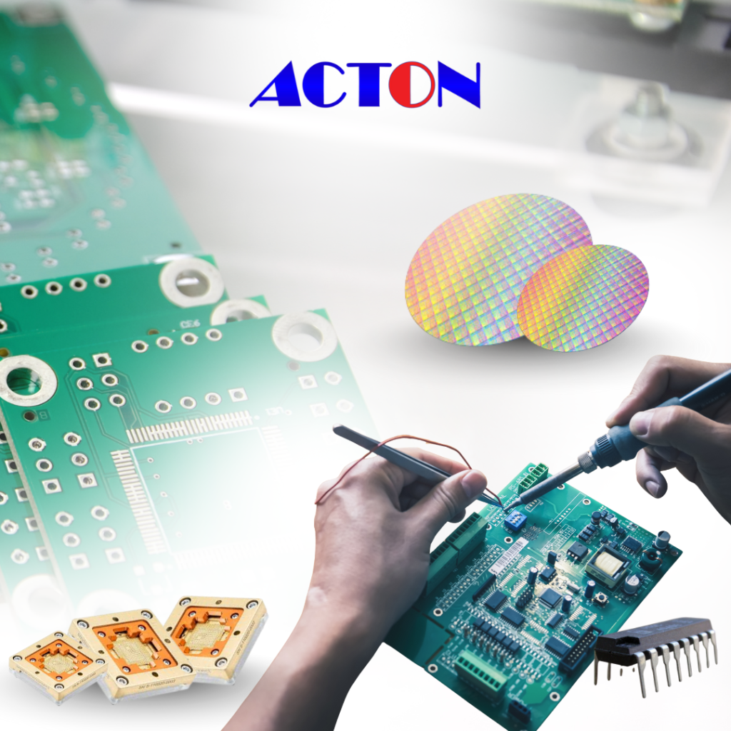 Acton Technology semiconductor components including assembly materials, precision test interfaces, and durable PCB solutions for efficient and reliable electronics manufacturing